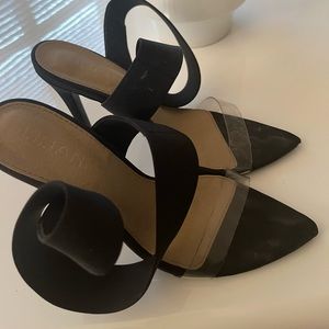 Black And Clear Heeled Sandal